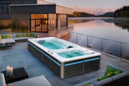 Плавательный СПА бассейн с противотоком Bigeer Амаре 590x225x150см